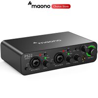 interfaz de audio usb maono-ps22 para pc preamplificador profesional de 60db 24 bits 192khz interfaz usb dual para pc y telefono inteligente software de enrutamiento para grabacion en casa
