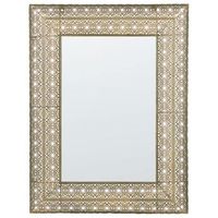 espejo de pared dorado 69 x 90 cm marco accesorio decorativo dehradun