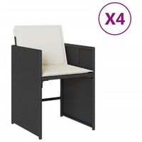 sillas de jardin con cojines 4 uds  silla de exterior  sillon ratan sintetico negro