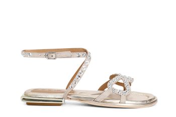 sandalias gilda de ante con strass beige