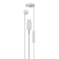 auriculares sony ier-ex15c con cable usb-c para llamadas y musica con microfono blanco