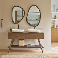 mueble de bano de madera mindi maciza de 135 cm
