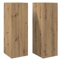 muebles de tv 2 uds madera roble artisan 305x30x90 cm vidaxl