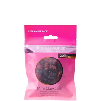 brushworks mini pinzas de pelo tipo garra - pack de 20