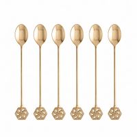 cucharas de cafe doradas arabescos - lote de 6