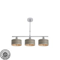fabrilamp lampara gilda 3xe14 cromomadera gris regx55x14 cm