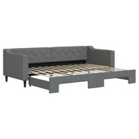 cama para adulto  cama individual  sofa cama nido tela gris oscuro 80x200 cm