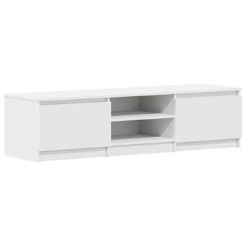 Mueble Para Tv Madera Contrachapada Blanco 140x40x35,5 Cm Vidaxl