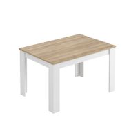 mesa de comedor extensible blanco artik y roble canadian