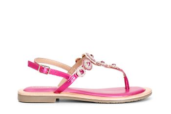 sandalias joya de piel hot pink
