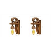 set 2 lamparas de pared kn15 oro marron abeto 18x30x10 cm