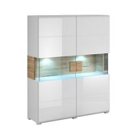 vajillero 2 puertas con led tableros de aglomerado laminados blanco