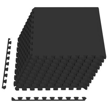 Alfombrillas De Piso 50 Pcs Negro 18 M² Espuma Eva Vidaxl