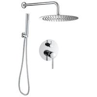 conjunto de ducha empotrada monomando sligo cromado o 30cm