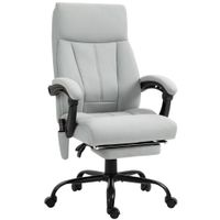 vinsetto silla de oficina con funcion de masaje y calefaccion reposapies hasta 120 kg gris   aosom espana