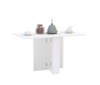 Mesa de comedor cocina swing abatible color blanco 132x80 cm