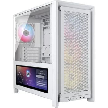 Caja torre Corsair FRAME 4000D LCD RS ARGB blanca con pantalla lateral LCD y 4 ventiladores ARGB