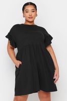 yours vestido mini negro en algodon mujer curvy y tallas grandes yours