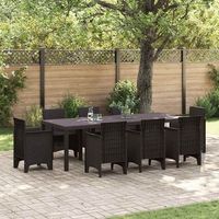 vidaxl mesa de jardin marron 250 x 100 x 73 cm ratan sintetico