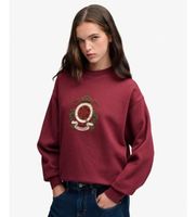 superdry para mujer w2012721a sudadera crest loose burdeos xs casual algodon