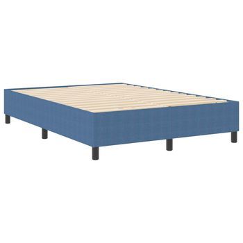 Cama Matrimonial | Cama Para Adulto | Cama De Plataforma Azul 160 X 200 Cm Tela De Pana