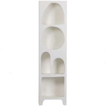 Estantería de madera blanca con nichos