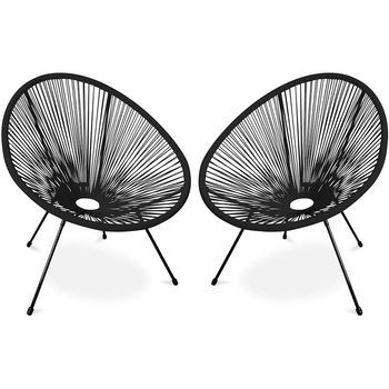 Pack Silla Acapulco X2 - Patas Negras - Nueva Edición Negro