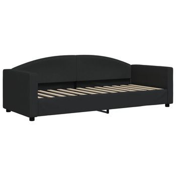 Cama Individual | Cama Para Adultos | Sofá Cama Sin Colchón Tela Negro 80x200 Cm