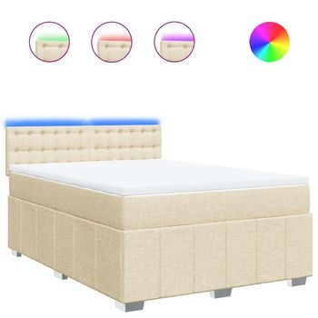 Cama Tapizada 190x144x100,5 Cm Tejido - Crema