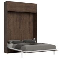 cama plegable 120x190 cm con 1 mueble alto en madera de nogal kanto