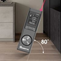telemetro laser digital mustool de 80 m con sensor de angulo electronico conmutacion de unidades m  in  ft carga usb