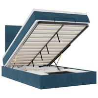 estructura de cama otomana colchones terciopelo azul oscuro vidaxl