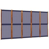 biombo divisor de 5 paneles azul oscuro 350x180 cm vidaxl