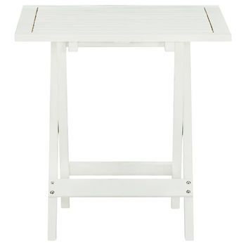 Mesa Terraza Bistró | Mesa De Bar Madera Maciza De Acacia Blanco 46x46x47 Cm