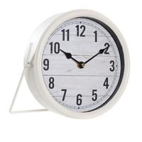 reloj de sobremesa de metal beige 20x14 cm