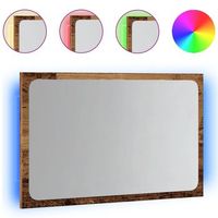 espejo decorativo  espejo de bano con luz led madera envejecida 60x85x38 cm
