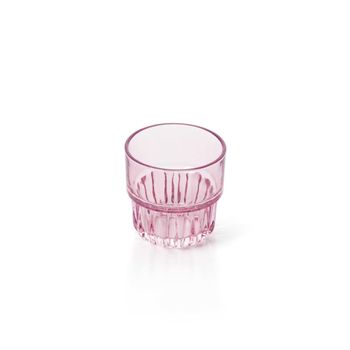 Vaso de vidrio en rosa empolvado 8,3x8,3x8 cm