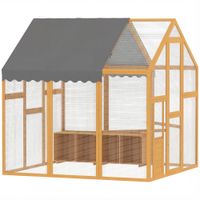 pawhut gallinero de madera con recinto cerradura de seguridad puerta 4 cajas nido para 8-12 gallinas aprox 28 x 18 x 19 m amarillo   aosom espana