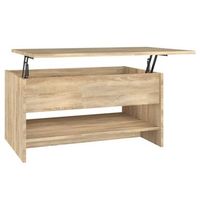 mesa de centro con diseno atemporal tablero elevable 80 x 50 x 40 cm madera de ingenieria color roble dec038999