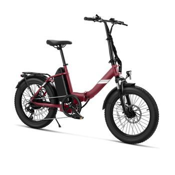 Bicicleta Eléctrica Touroll S3 Plegable Todo Terreno 450w Batería 468wh Shimano 7 Velocidades Rojo