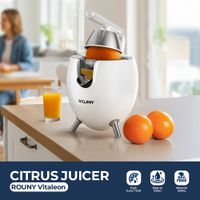 exprimidor de citricos electrico rouny de 850w de acero inoxidable para naranjas y limones exprimidor de presion de alto rendimiento diseno espacial blanco