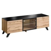 mueble de tv tino ideal para tu sala de estar estilo de tendencia industrial madera vidrio y metal