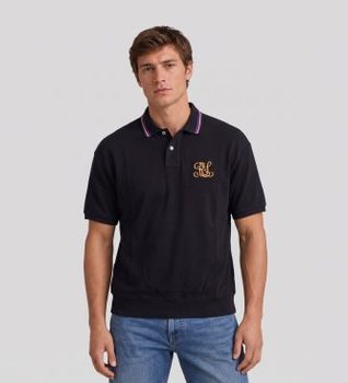 Polo Ralph Lauren para hombre. 710B28617004 Polo Relaxed Fit Crest negro (S), Casual, Algodón, Manga corta