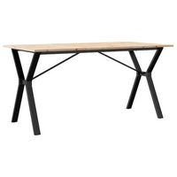 mesa de comedor marco y madera maciza pino y acero 140x80x75cm vidaxl