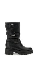 botas media cana de piel con hebillas black 39