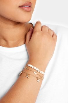 Juego 3 Pulseras Doradas Motivos Marinos