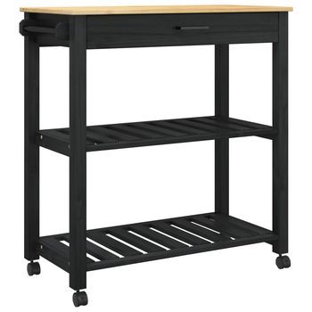 Carro De Cocina Monza Negro 84 X 40 X 88,5 Cm Vidaxl