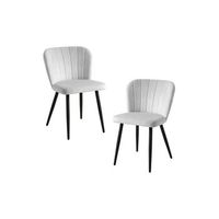pack 2 sillas luk terciopelo de terciopelo 77504641 cm - gris claro