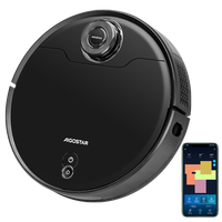 aigostar robot aspirador y friegasuelos sistema inteligente de navegacion laser lds 2700pa mapeo inteligente especialista alfombras pelo de mascotas wifi alexa y google home - blackhole