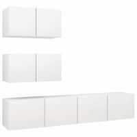 juego de mueble para tv de 4 piezas aglomerado blanco